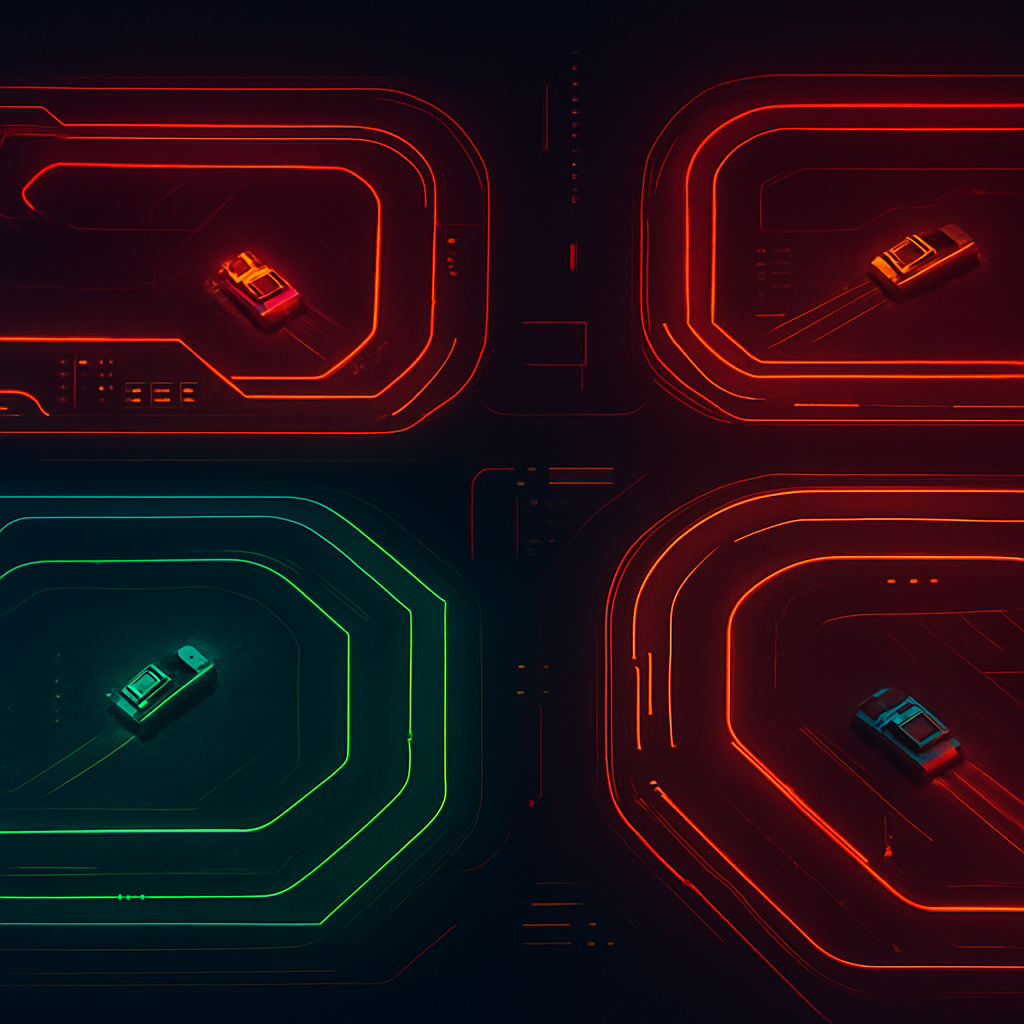 ArcadeForge hero montage: neon arenas and HUD