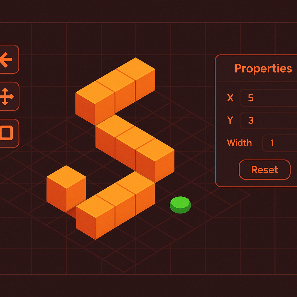 Feature screenshot: level editor UI